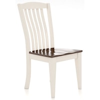 Traditional Customizable Side Chair with Slat Back