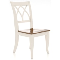 Transitional Customizable Side Chair with Wooden Seat