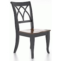 Transitional Customizable Side Chair with Antique Finish