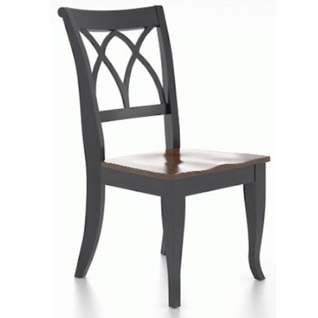 Transitional Customizable Side Chair with Antique Finish