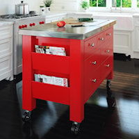 Customizable Kitchen Island with Removable Butcher Block/Stainless Steel Top