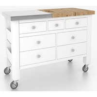 Customizable Kitchen Island with Removable Butcher Block/Stainless Steel Top