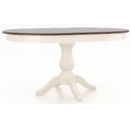 Traditional Customizable Round Pedestal Table with Leaf