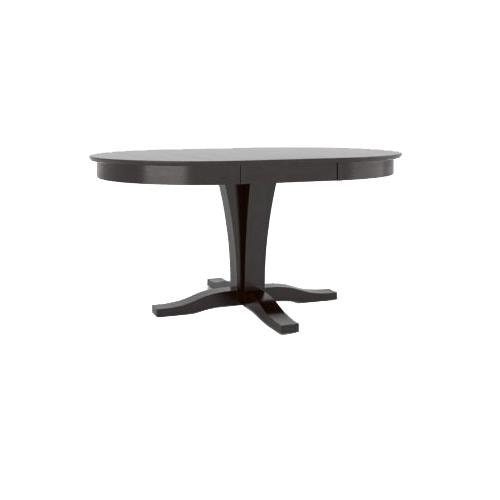 Transitional Customizable Round Table with Single Pedestal and Leaf