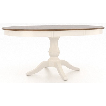 Customizable Round Pedestal Table with Leaf