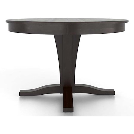 Transitional Customizable Round Table with Single Pedestal
