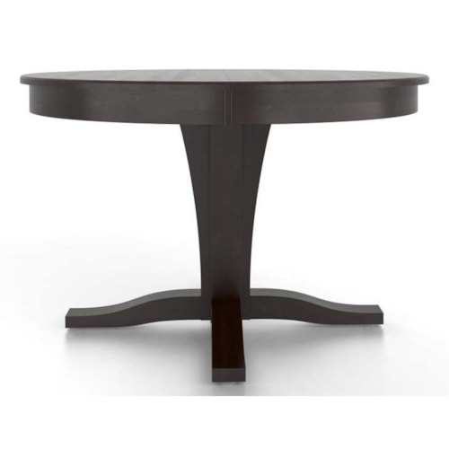 Transitional Customizable Round Table with Single Pedestal