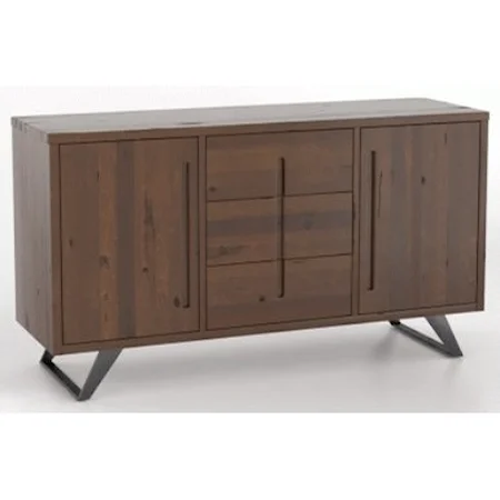 Customizable Buffet with Angled Metal Legs