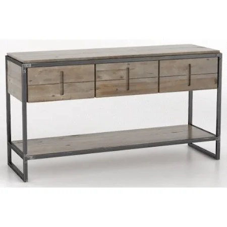 Industrial Wooden Buffet with Metal Frame