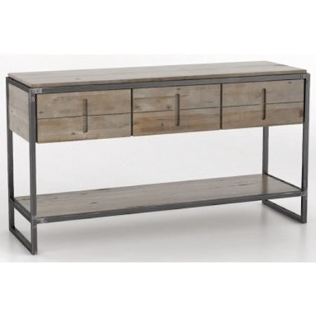 Wooden Buffet with Metal Frame