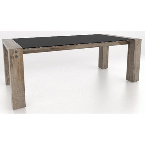 Industrial Customizable Glass Top Dining Table