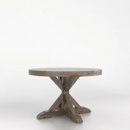 Rustic Customizable Round Table with Trestle Base
