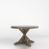 Rustic Customizable Round Table with Trestle Base