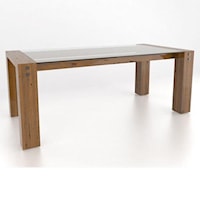 Customizable Rectangular Glass Top Dining Table