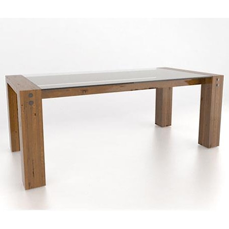 Customizable Rectangular Glass Top Dining Table