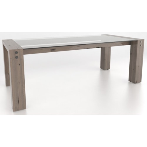 Customizable Rectangular Glass Top Dining Table