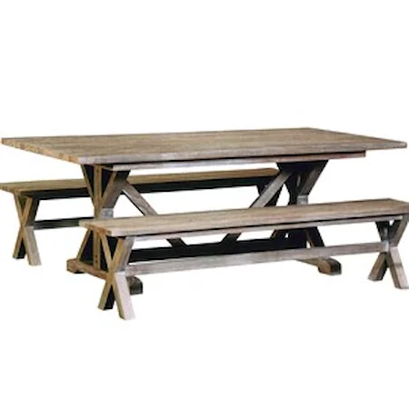 Rustic Coastal Trestle Table