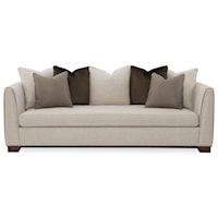 Moderne Tuxedo Sofa with Channel Stitching and Scatterback Pillows