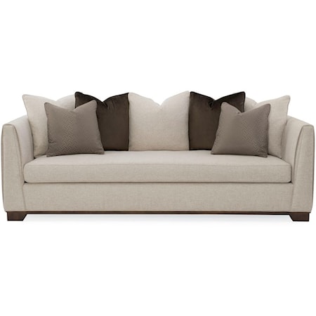 Moderne Tuxedo Sofa with Channel Stitching and Scatterback Pillows