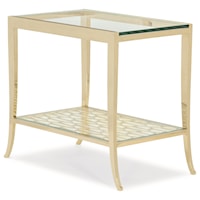 Contemporary "A Precise Pattern" End Table with Glass Shelf