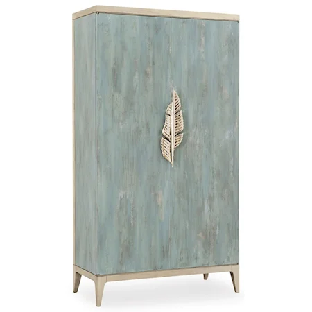 The "Watercolours" Armoire with Metallic Palm Frond Hardware