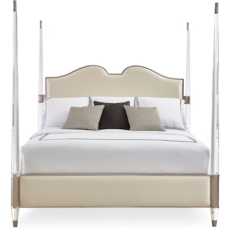 The Post is Clear King Upholstered Bed