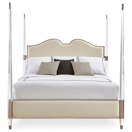 The Post is Clear King Upholstered Bed