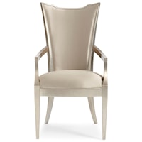 Very Appealing Silver Leaf Dining Arm Chair