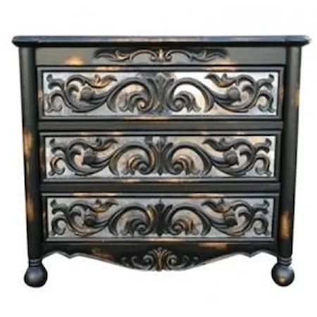 Vintage Black/Gold Raquel Dresser