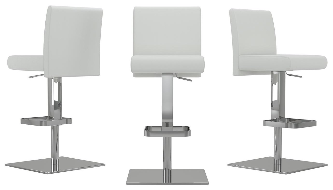 Casabianca Barstools 262112801 Adjustable Leather Bar Stool Stainless