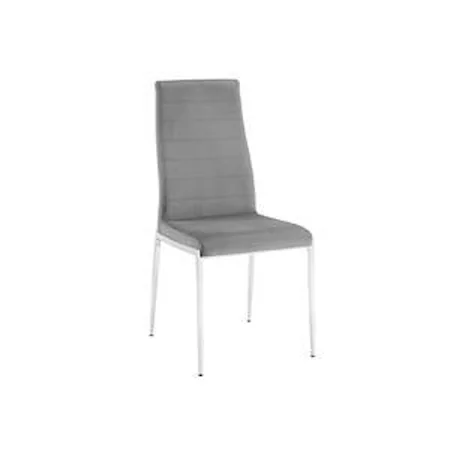 Firenze Upholstered Dining Chair with Stainless Steel Base - Gray