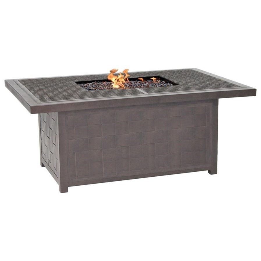 Rectangular Coffee Table with Firepit