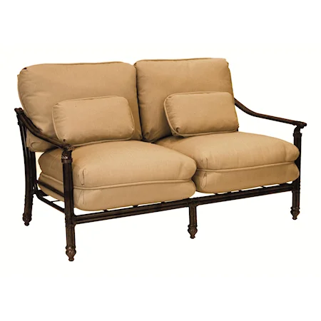 Cushioned Loveseat with Two Kidney Pillows