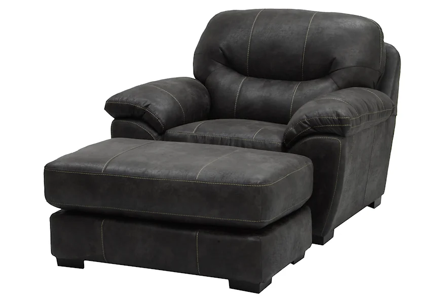 GUNSMOKE Chair and a Half and Ottoman Set by Jackson Furniture at EFO Furniture Outlet