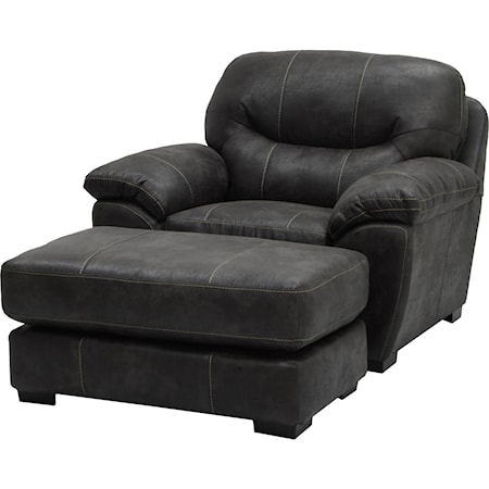 Chair and a Half and Ottoman Set for Living Rooms and Family Rooms