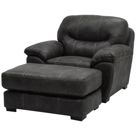 Chair and a Half and Ottoman Set