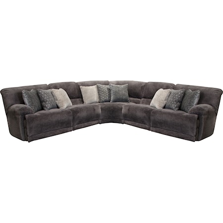 Power Reclining Sectional with USB Ports