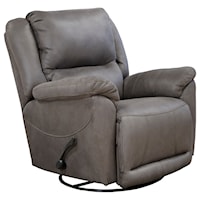 Swivel Glider Recliner with Pillow Arms