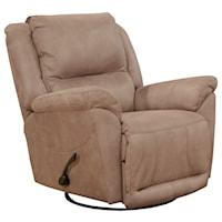 Swivel Glider Recliner with Pillow Arms