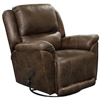 Swivel Glider Recliner with Pillow Arms