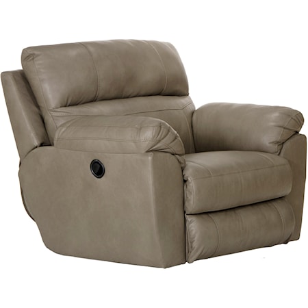 Leather Match Power Lay Flat Recliner