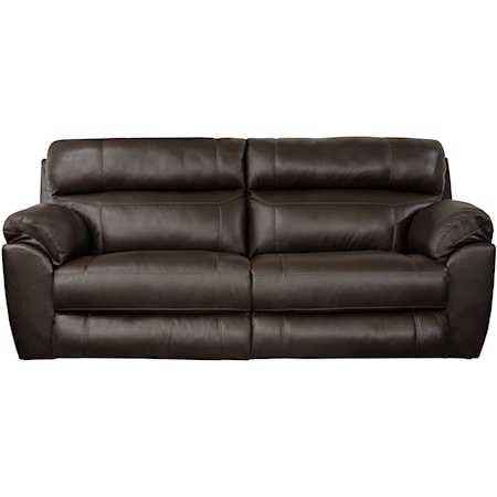 Leather Match Power Lay Flat Reclining Sofa