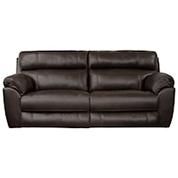 Leather Match Power Lay Flat Reclining Sofa