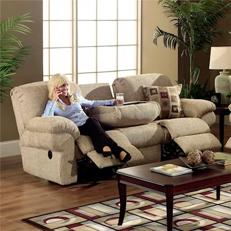 Dual Reclining Sofa with Table and Massage