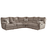 Reclining Lay Flat Sectional Sofa with Storage Console