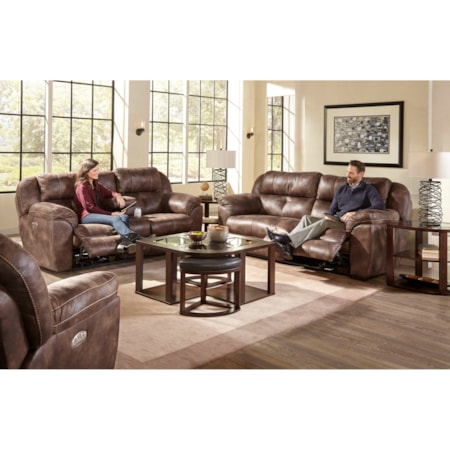 Pwr. Headrest Lay Flat Rec. Sofa w/ Lumbar