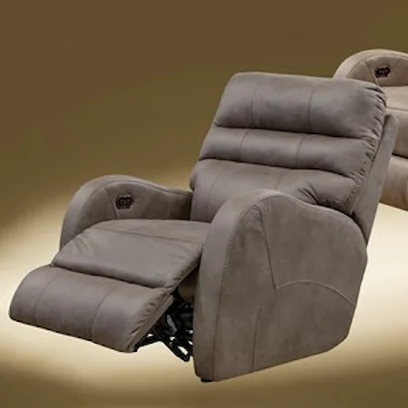 Contemporary Faux Leather Power Rocker Recliner