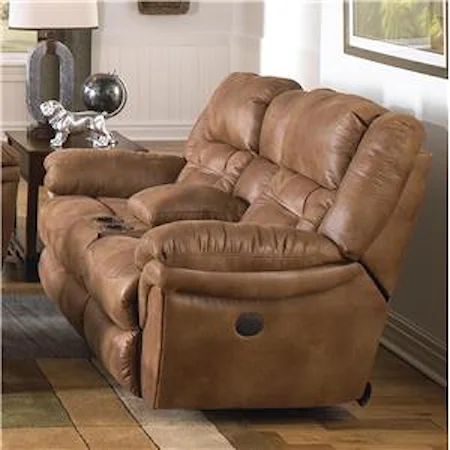 Lay Flat Power Reclining Console Loveseat