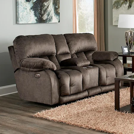 Casual Power Lay Flat Reclining Loveseat with Power Headrests