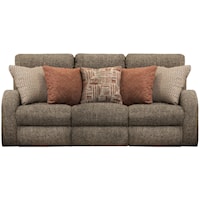 Contemporary Power Headrest Layflat Reclining Sofa with USB Port